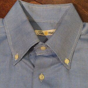 Peter Millar Short Sleeve Button Down Blue Men's SIZE MEDIUM